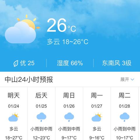 中山天气预报15天（中山天气预报15天当地天气查询表）